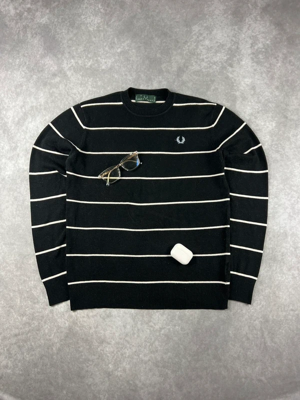 Fred Perry Vintage Sweater Schwarz Gr. S| Casual Style| Old Money Style | France Style 0048