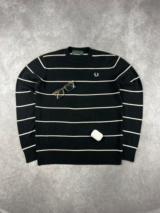 Fred Perry Vintage Sweater Schwarz Gr. S| Casual Style| Old Money Style | France Style 0048
