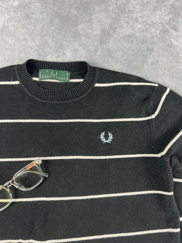 Fred Perry Vintage Sweater Schwarz Gr. S| Casual Style| Old Money Style | France Style 0048