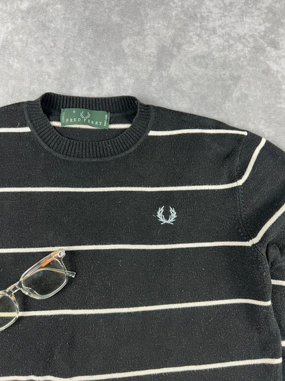 Fred Perry Vintage Sweater Schwarz Gr. S| Casual Style| Old Money Style | France Style 0048